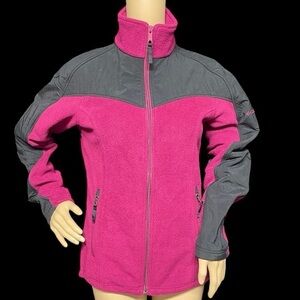 Columbia Women’s Maroon M Benton Springs Full Zip Raglan Fleece Jacket in EUC